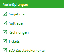 Verknüpfung von Auftrag nach Rechnung, Ticket etc. Verlinkung